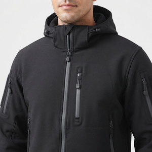 Chaqueta Softshell para Hombre, Forrada de Polar, Resistente al Agua, con Capucha, para Invierno, Trabajo al Aire Libre, Senderismo, con Bolsillos - Product Image 5