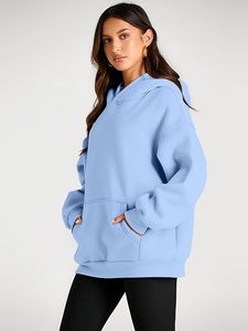 Sudadera con Capucha Extra Grande Personalizada para Mujer, Hombros Caídos, Color Sólido, Felpa de Algodón, Fabricante de Sudaderas - Product Image 3