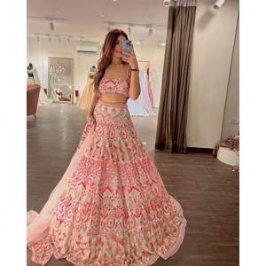 Lehenga Choli pour les fêtes et les robes de cocktail Designer Foil Mirror Work - Product Image 1