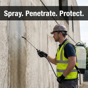 Scellant hydrofuge extérieur à base de silane POUR, durabilité 10+ ans, revêtement liquide pénétrant en profondeur pour béton, application au pinceau, en vrac - Product Image 3