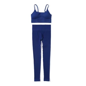 Ensemble sans couture bleu à haute élasticité, vêtements de sport unisexes pour la salle de sport et le fitness | Fournisseur de vêtements de sport multicolores - Product Image 4