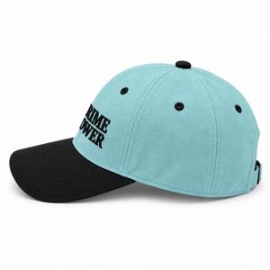 <b>Prime</b> Power 6-Panel Baseball Cap Light Blue Black Embroidery Adjustable Unisex Street Style Spring Summer Wholesale Manufacturer - Product Image 3