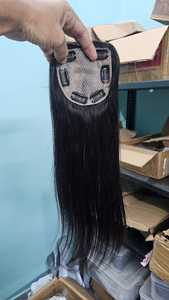 Toupee con Frente de Encaje, Cabello Indio Liso con Ondas Naturales, Cabello Remy 100% Densidad, Parte Central, Base de Seda, Nudos Invisibles - Product Image 6