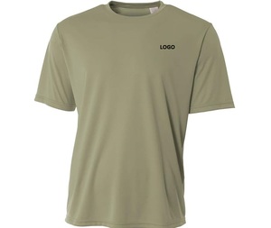 T-shirt de sport pour homme violet à manches courtes, col rond, séchage rapide, haut d'entraînement pour équipe, logo personnalisé - Product Image 5
