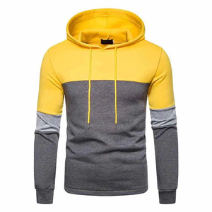 Sweat à capuche oversize pour homme avec blocs de couleur et poche imprimée, 100 % coton tricoté, manches classiques, tenue décontractée d'automne - SINEWY SPORTS - Product Image 2
