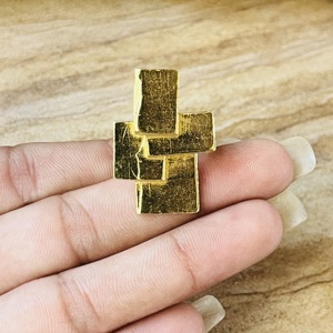 Hot Selling Brass <b>Ring</b> Minimalist Geometric <b>Ring</b> For Men 18k Gold Plated Square Block <b>Statement</b> Jewelry Modern Wholesale <b>Ring</b> - Product Image 4