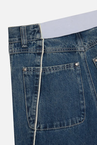 CONX Jeans Casuales de Pierna Recta para Hombre, Estilo Hip-Hop, Lavado Desgastado, Pierna Ancha, 100% Algodón Denim Transpirable y Ecológico - Product Image 4