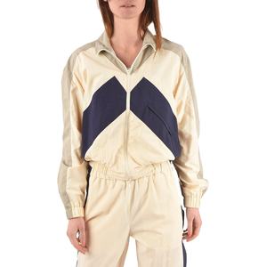 Color Blocking <b>Racer</b> <b>Jacket</b> Zipper Closure Sporty Style Regular Sleeve Polyester Material Spring Wear - Product Image 1