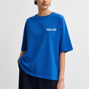 Camiseta de Mujer Extra Grande, 100% Algodón Jersey, Personalizada OEM/ODM, Cuello Caído, Hombros Caídos, Ligera, Transpirable, de Secado Rápido, para Verano - Product Image 4