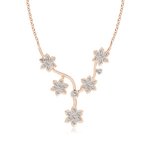 จี้เพชรทรงดอกไม้เจียระไนแบบบริลเลียนท์ ชุบโรเดียม เงินแท้ 925 935 ทอง 10K 14K 18K สำหรับผู้หญิง ของขวัญแต่งงานสุดโรแมนติก - Product Image 3