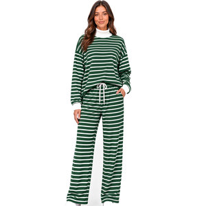 Nouveaux produits 2026 – Ensembles décontractés 2 pièces pour femme : hauts rayés à manches longues et pantalons de survêtement - Product Image 2