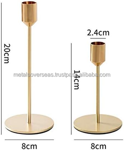 Bougeoir en métal nouvellement conçu support or fini ensemble de 2 pièces support de bougie conique pour décor de table - Product Image 2