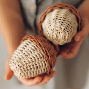 Sonajeros de Mimbre en Forma de Bellota, los Más Vendidos, Sonajeros de Ratán Natural, Sonajeros Tejidos a Mano, Juguetes Mordedores para Bebés - Product Image 6