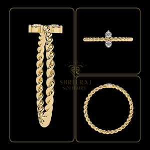 Anillo Minimalista de Oro Sólido de 18K con Diamante Natural Trenzado de 0.10 Quilates, Certificado por IGI, para Uso Diario, Regalo de Aniversario de Bodas para Mujer - Product Image 5
