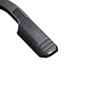 Rasoir droit noir mat professionnel pour barbier, outil de rasage à manche large, shavette au design personnalisé - Product Image 2