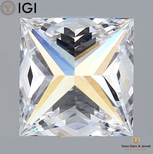 La lueur de mariage 3.00 CT. CVD Lab Grown Princess Cut Diamond 7.93 MM D Color VS1 Clarity IGI Certified for Wedding Center Stone - Product Image 5