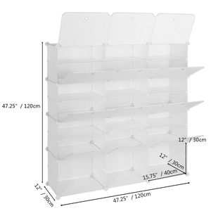 Scarpiera Portatile a 7 Livelli per 42 Paia, Organizzatore a Torre con 21 Scomparti, Mobile Contenitore Espandibile per Tacchi, Stivali, Ciabatte e Scarpe - Product Image 6