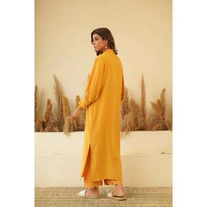 Kurta Étnica Gótica con Estampado Floral, Manga Larga, Cuello en V, para Mujer, Estilo Informal, Festivo, Ropa India de Verano - Product Image 4