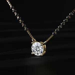 Pendentif solitaire en diamant de laboratoire CVD de taille ronde, clarté VVS-VS, couleur D-E, certifié IGI, à vendre. - Product Image 4