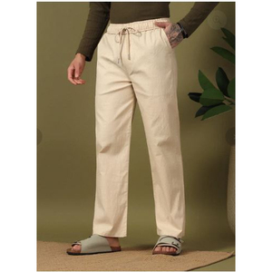 Pantalones Chinos de Algodón para Hombre, Corte Clásico Recto, Cintura Media, Ajustados, Elásticos, Ligeros, Cómodos, Formales, de Oficina, Casuales - Product Image 1