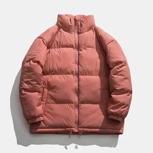 Blouson d'hiver matelassé pour homme, style urbain, grande taille, avec logo personnalisé, en tissu bulle épais et chaud, coupe longue - Product Image 5