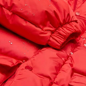 Blouson d'hiver rembourré à capuche rouge, coupe-vent, rembourrage épais en duvet, style décontracté, coupe régulière, fermeture à un bouton, blouson d'hiver rembourré - Product Image 6