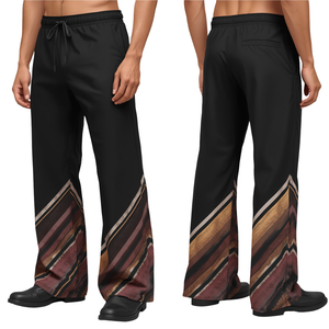 Contemporary Men's Flare <b>Pants</b> Featuring Velocity Inspired Puff Print Artwork with Modern Street Fashion Appeal - Product Image 4