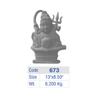 Statue de Lord Shiva en fonte à poser au sol, insert de clôture d'escalier Mahadev, garde-corps d'entrée de villa moderne de luxe, dévotionnel Bholenath