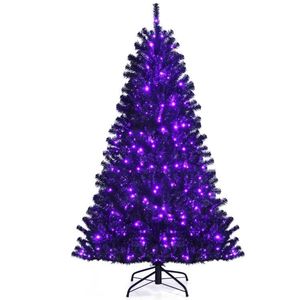 Albero di Natale e Halloween Artificiale con Luci LED Nere e Viola - Product Image 5