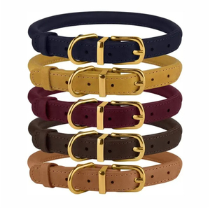 Luxury Anti-Lost PU Leather Dog <b>Collar</b> with Soft Padded Foldable Leads - Product Image 4