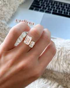 Bague de fiançailles et de mariage solitaire taille émeraude 4 carats, diamant de laboratoire IGI, sertie quatre griffes, pour femme, vente en gros - Product Image 4