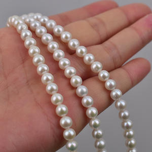 Perles d'eau douce naturelles semi-finies pour bijoux faits main, 6-7 mm, forme œuf et ronde, pour colliers, bracelets et accessoires - Product Image 2