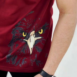 T-shirt Homme Col V Manches Courtes Coupe Ample Écologique Personnalisé en Gros, Impression DTG Tricotée de Haute Qualité - Product Image 6