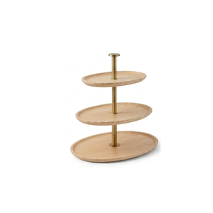Hot Trending Modern Wooden 3-Tiers Cake Stand with Raised Platform for <b>Displaying</b> Cakes Pastries Fruit Dessert Oven Safe - Product Image 5