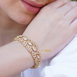 Bracelet chaîne en argent sterling tressé or rose avec diamants de laboratoire, bijoux fins classiques de luxe pour femme, éclat intemporel pour les soirées - Product Image 5