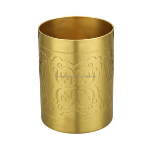 Beautiful Engraving Design Brass Drinking <b>Glasses</b> With Polish And Gold Color Finished Metal Water <b>Glass</b> - Product Image 6