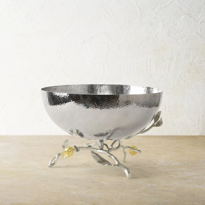 Corbeille à fruits moderne en métal martelé, écologique, compatible lave-vaisselle, support en forme de branche, fait main, plat de service décoratif pour table de cuisine - Product Image 5