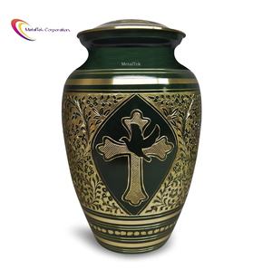 Pure Brass Holy Cross Bird Engraved Cremation <b>Urn</b> Handcrafted Metal Keepsake Memorial Ashes <b>Jar</b> for Adult Pet Funeral Customized - Product Image 6