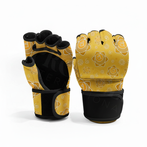 Gants de sparring MMA professionnels sans doigts pour l'entraînement de grappling, la boxe, le kickboxing, en cuir, à séchage rapide, avec fermeture à lacets - Product Image 3