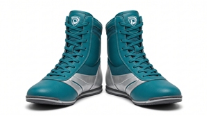 Dumela Boxing Sets Teal and Silver Leather <b>High</b> <b>Top</b> Training <b>Boots</b> Eco-Friendly Durable All Seasons - Product Image 1