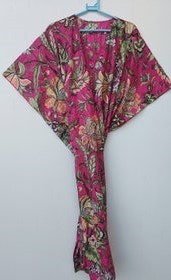 Kaftan en coton pour femme, imprimé floral, sans manches, robe longue en viscose et polyester, tenue décontractée d'été, tissu doux tissé, lavage à la main - Product Image 3