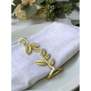 <b>Hand</b> <b>Casted</b> Gold Floral Design Metal Napkin Ring Table Decoration Accessories For Restaurant Hotel Supplies - Product Image 4