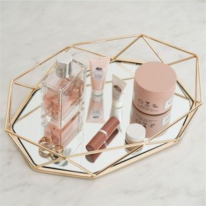 Modern <b>Rectangular</b> Metal <b>Mirrored</b> Tray Luxury Silver Decorative Vanity Organizer Tray for Perfume Jewelry Home Decor Wholesale - Product Image 6