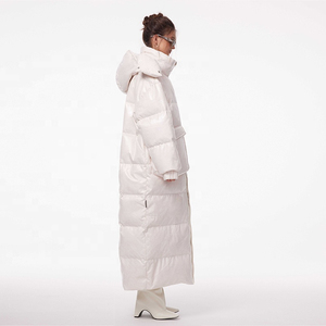 Manteau d'hiver en duvet pour femme Very-Nong - Capuche amovible, veste longue épaisse, en cuir, coupe droite minimaliste, fermeture éclair double tête - Product Image 2