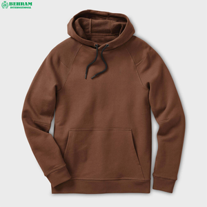 Sweats à capuche surdimensionnés personnalisés de couleur unie lourde 80% coton 20% polyester lavé à l'acide avec cordon de serrage - Product Image 1