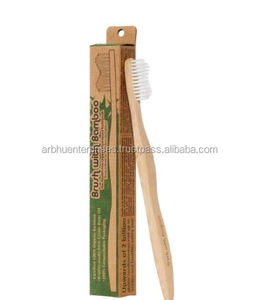 Brosse à dents en bambou bio pour enfants, modèle C Curve, en bois durable, manuelle, poils colorés, biodégradable, hygiène bucco-dentaire - Product Image 1