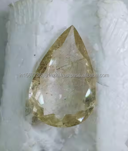 Piedra preciosa de cabujón de corte de cuarzo rutilo superventas, piedra de cuarzo rutilo dorado 100% natural, cabujón de cuarzo rutilo dorado pera - Product Image 3