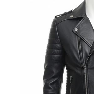 Solid Color Casual Men's <b>Winter</b> <b>Leather</b> <b>Jacket</b> with Front Logo Breathable & Eco-Friendly Streetwear - Product Image 4
