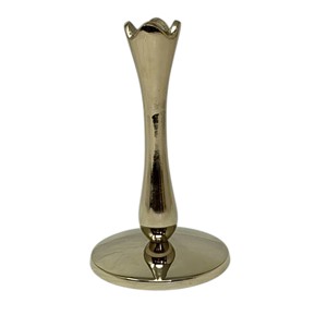 Candelabro de Metal Dorado de Lujo, Elegante Portavelas Cónico con Forma de Tulipán, Base de Aluminio Pulido Moderno para Decoración del Hogar - Product Image 1