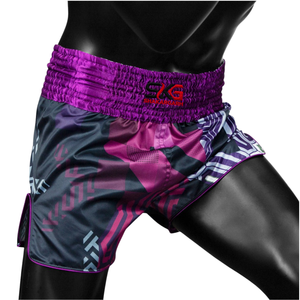 Pantalones Cortos de Muay Thai de Color Sólido, Pantalones Cortos de Lucha Sublimados, Pantalones Cortos de Entrenamiento de Boxeo MMA - Product Image 5